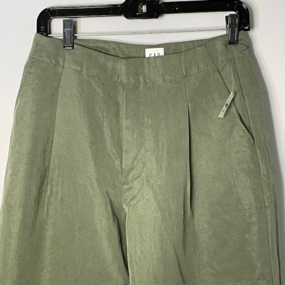 Gap Soft Suit Trouser High Rise Wide Leg Jungle Green Dress Pants NWT 4 Petite - Picture 5 of 13
